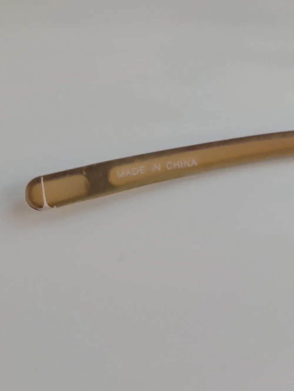 Rimless Rectangular Sunglasses with Light Brown Lenses No Brand